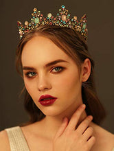 Load image into Gallery viewer, SWEETV Jeweled Baroque Queen Crown - Rhinestone Wedding Crowns and Tiaras for Women, Costume Party Hair Accessories with Gemstones
