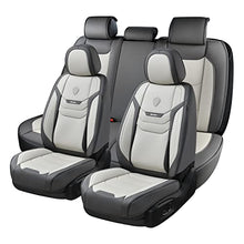 Load image into Gallery viewer, Coverado Seat Covers, Breathable Faux Leather Car Seat Cushions with Lumbar Support, Universal Auto Accessories Full Set Fit for Most Cars, Sedans, SUVs and Trucks, Gray