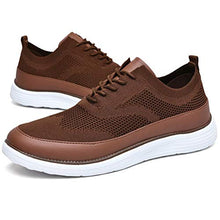 Load image into Gallery viewer, konhill Men's Mesh Sneakers Oxfords - Casual Lightweight Fashion Dress Shoes 9.5 US Brown,Label 43