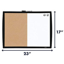 Load image into Gallery viewer, Quartet Combination Magnetic Whiteboard & Corkboard, 17" x 23", Combo White Board & Cork Board, Curved Frame, Perfect for Office & Home Decor, Home School Message Board, Black (41723-BK)