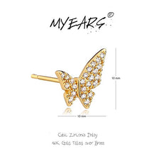 Load image into Gallery viewer, MYEARS Women Gold Stud Earrings Butterfly Diamond Cubic Zirconia 14K Gold Filled Small Boho Minimalist Simple Delicate Hypoallergenic Jewelry Gift