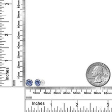 Load image into Gallery viewer, Gem Stone King 14K White Gold Stud Earrings Vivid Persian Blue Round 2.00ct (DEW) Created Moissanite