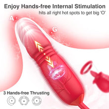 Load image into Gallery viewer, Rose Sex Toy for Womens Sex - 3in1 Upgrade Rose Sex Stimulator for Women with 7 Tongue Licking & 3 Thrusting Vibrator Dildo Adult Sex Toys for Couples G Spot Vibrators Clitoral Nipple Quick Pleasure