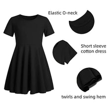 Load image into Gallery viewer, Boyoo Girls Short Sleeve Dress A Line Party Dress Skater Twirl Swing Casual Summer Dress for Kids Pink 4T