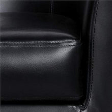 Load image into Gallery viewer, YAHEETECH Accent Chairs Set of 2 Faux Leather Barrel Chair Side Chairs Club Chair for Bedroom Living Reading Room, Black
