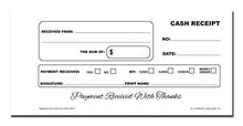 Load image into Gallery viewer, Cherry Carbonless Cash Receipt Book, 2-Part, with Loose-Leaf Writing Shield, 3.9 x 8.3 Inches, 50 Sets