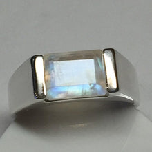 Load image into Gallery viewer, Natural Rainbow Moonstone 925 Solid Sterling Silver Men's Ring Size 6, 6.75, 7, 7.25, 7.5, 8.75, 9, 9.25, 9.5, 12.5