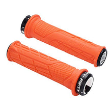 Load image into Gallery viewer, FIFTY-FIFTY Single Lock-on Mountain Bike Grips, Bicycle Handlebar Locking Grips, Non-Slip MTB Handle Grips (Orange)