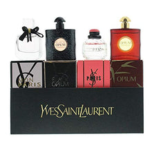 Load image into Gallery viewer, YVES SAINT LAURENT YSL Perfume Miniatures Travel Set for Women, Eau de Toilette & Eau de Perfume, Opium, Paris, Black Opium, Mon Paris, 7.5ml .25 oz.