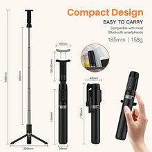 Load image into Gallery viewer, Yoozon Selfie Stick Tripod Bluetooth, Extendable Phone Tripod Selfie Stick with Wireless Remote Shutter for iPhone SE 2/11/11 Pro/11 Pro Max/Xs MAX/XR/XS/X, Galaxy S20/Note 10/S10/S9, Google and More