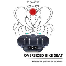 Load image into Gallery viewer, OXYVAN Bike Seat Most Comfortable Universal Replacement Bicycle Seat Cushion Dual Shock Absorbing Ball Wide Bicycle Saddle for Men Women, Black
