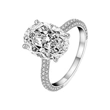 Load image into Gallery viewer, 5CT 925 Sterling Silver Engagement Rings Oval Cut Solitaire Cubic Zirconia CZ Wedding Promise Rings Bridal Rings for Her Wedding Bands for Women Comfort Fit Size 4-10 Jewelry Gift for Women Girls Teen