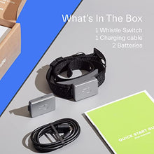 Load image into Gallery viewer, Whistle GPS + Health + Fitness - Smart Dog Collar, Waterproof Dog GPS Tracker Plus Health & Fitness Monitor, 24/7 Pet Tracker, 2 Rechargeable Batteries, Switch (Newest Model), (Black), S/M