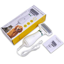 Load image into Gallery viewer, PETRIP Dog Hair Dryer Pet Dryer Professional Grooming Blower Dog Slicker Brush for Medium Pet Small Dog Cat (White, 2 in 1 Dryer)