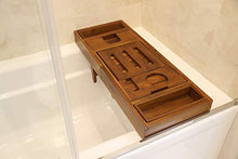Load image into Gallery viewer, Ala Teak Wood Luxury Bathtub Caddy Tray with Extendable Sides and Bed Tray, Reading Rack, Tablet Holder