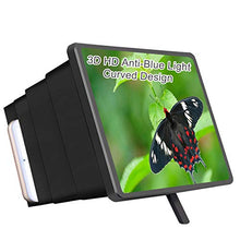 Load image into Gallery viewer, Mobile Phone Screen Magnifier Amplifier,Anzhee 2020 Newest Design 8" Curved 3D HD Anti-Blue Light Adjustable Foldable Cell Phone Screen Enlarger Compatible for iPhone Samsung & All Smart-Phone Video