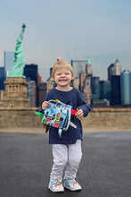 Load image into Gallery viewer, City Baby Crinkle & Teething Tag Square Tummy Time Stroller Toy 8x8 inch (New York City)