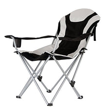 Load image into Gallery viewer, Stylish Camping Black/White Folding Reclining Outdoor Sports Camping Chair 36028