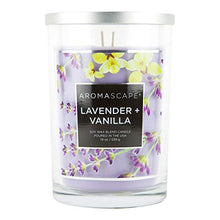 Load image into Gallery viewer, Aromascape PT41899 2-Wick Scented Jar Candle, Lavender & Vanilla, 19-Ounce, Purple