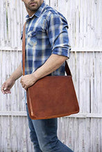 Load image into Gallery viewer, Rustic Town 15 inch Vintage Crossbody Genuine Leather Laptop Messenger Bag
