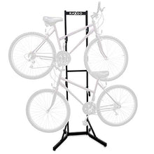 Load image into Gallery viewer, RaxGo Bike Storage Rack, 2 Bicycle Garage Floor Stand, Adjustable, Freestanding, Adjustable Hooks, For Mountain & Road bicycles, Universal For Indoor Use