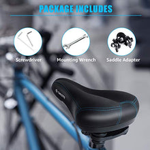 Load image into Gallery viewer, AIKATE Bike Seat, Most Comfortable Bike Saddle, Universal Replacement Bicycle Saddle, Waterproof Bicycle Seat with Extra Padded Memory Foam, Oversizes Bike Seat for Men/Women (Blue)