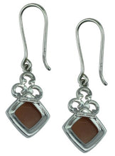 Load image into Gallery viewer, Carillon Chocolate Moonstone Cushion Shape Gemstone Jewelry 925 Sterling Silver Drop Dangle Earrings For Women/Girls