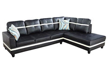 Load image into Gallery viewer, Ainehome Faux Leather 3 Piece Sectional Sofa Couch Set, L-Shaped Modern Sofa with Chaise Storage Ottoman and Pillows for Living Room Furniture, Right Hand Facing Sectional Sofa Set Black & White