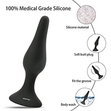Load image into Gallery viewer, Hisionlee Sexy Toys 4PCS Anal Plug Set Silicone Anal Butt Plug Adult Sex Toys for Women,Men and Beginners(Black)