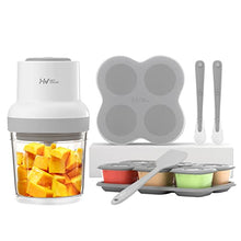 Load image into Gallery viewer, Baby Food Maker, HEYVALUE 13-in-1 Baby Food Processor Set for Baby Food, Fruit, Vegatable, Meat, Baby Food Blender with Baby Food Containers, Baby Food Freezer Tray, Silicone Spoons, Silicone Spatula (Gray)