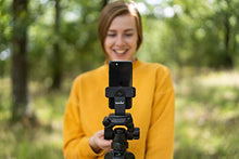Load image into Gallery viewer, DaVoice Phone Tripod Adapter Mount with Remote, 360 Rotating Holder, Compatible with iPhone Smartphone Camera Stand, Universal Cell Phone Attachment Clip Clamp