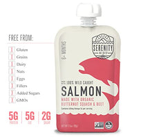 Load image into Gallery viewer, Serenity Kids Baby Food Pouches, Wild Caught Coho Salmon with Organic Butternut Squash and Beets, For 6+ Months, 3.5 Ounce Pouch (6 Pack)