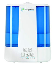Load image into Gallery viewer, PureGuardian H5225WCA Ultrasonic Warm & Cool Mist Humidifier, 100 Hrs. Run Time, 2 Gal. Tank, 560 Sq. Ft. Coverage, Quiet, Filter Free, Essential Oil Tray, White/Blue