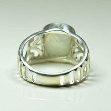 Load image into Gallery viewer, 55Carat Genuine Rainbow Moonstone Mens Rings 925 Sterling Silver Cushion Shape Handmade Band in Size 4-13