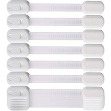 Load image into Gallery viewer, 12 Pack Vmaisi Multi-Use Adhesive Straps Locks - Childproofing Baby Proofing Cabinet Latches for Drawers, Fridge, Dishwasher, Toilet Seat, Cupboard, Oven,Trash Can, No Drilling (White) (12)