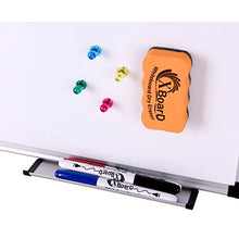 Load image into Gallery viewer, XBoard Double-Sided Magnetic Whiteboard Set, 15 x 12-Inch, Dry Erase Board with 1 Magnetic Dry Eraser, 3 Dry Erase Markers and 4 Push Pin Magnets