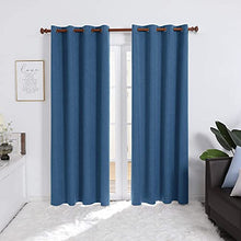 Load image into Gallery viewer, Deconovo 100% Sun Light Blocking Long Curtains, Thermal Insulated Blakcout Curtains & Drapes for Sliding Glass Door - 2 Panels, 52x95 Inch, Aegean Blue