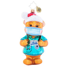 Load image into Gallery viewer, Christopher Radko Hand-Crafted Covid Christmas Ornament, Dr. Ted E. Bear