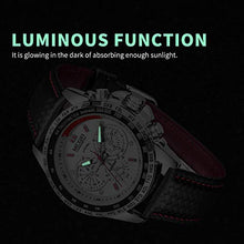 Load image into Gallery viewer, MEGIR Men Analog Luminous Casual Fashion Quartz Watch with PU Strap Big Dial Calendar for Business Work School Outdoor ML1010GBK-7