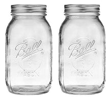 Load image into Gallery viewer, Ball Regular Mouth 32-Ounces Mason Jar with Lids and Bands (2-Units), Pack Of 2, Clear