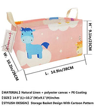 Load image into Gallery viewer, QUEENLALA Rectangular Laundry Hamper/Foldable Nursery Laundry Basket for Organizing/Storage Bin Baskets/Children Toy Office Bedroom/Toy Bin Closet Shelf Baskets(Rec-Unicorn)