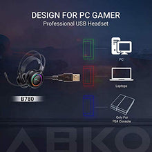 Load image into Gallery viewer, ABKONCORE B780 Gaming Headset with Dynamic Sensory, PS4 Headset with 7.1 Surround Sound, Bass Vibration. USB Headset with Air Permeable Earmuffs, Noise Canceling Mic, RGB Light for PC, Laptop, Mac