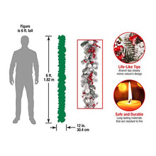 Load image into Gallery viewer, National Tree Company Artificial Christmas Garland, Silver, Evergreen, Decorated with Ball Ornaments, Berry Clusters, Christmas Collection, 9 Feet
