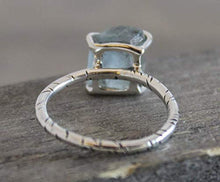 Load image into Gallery viewer, Raw Aquamarine Gemstone Sterling Silver Ring size 7