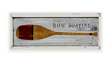 Load image into Gallery viewer, The Stupell Home Décor Collection Rustic Grey Planked Look Brown Oar Row Boating Wall Plaque Art, 7 x 17, Multi-Color