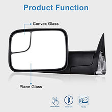 Load image into Gallery viewer, ECCPP Black Manual Adjusted Side View Mirror Tow Towing Mirrors Left & Right Pair Set Replacement fit for 94-01 Dodge Ram 1500, 94-02 Ram 2500 3500 Truck