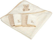 Load image into Gallery viewer, Spasilk 100% Cotton Hooded Terry Bath Towel with 4 Washcloths, Beige
