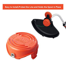 Load image into Gallery viewer, THTEN SF-080 Trimmer Spools Cap Covers Compatible with Black Decker GH3000 LST540 Weed Eater with 90583594 Cap Covers Parts Auto-Feed Single Line (2 Pack)