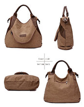 Load image into Gallery viewer, xiaoxiongmao Large Pocket Casual Women's Shoulder Cross body Handbags Canvas Leather Bags Blue
