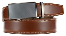 Load image into Gallery viewer, Chaoren Leather Ratchet Dress Belt 1 3/8 with Formal Slide Buckle, Adjustable Trim to Fit in Gift Box